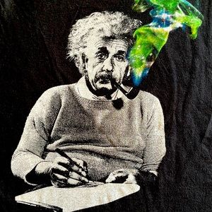 Albert Einstein Psychedelic Smoke Tee, Sz L